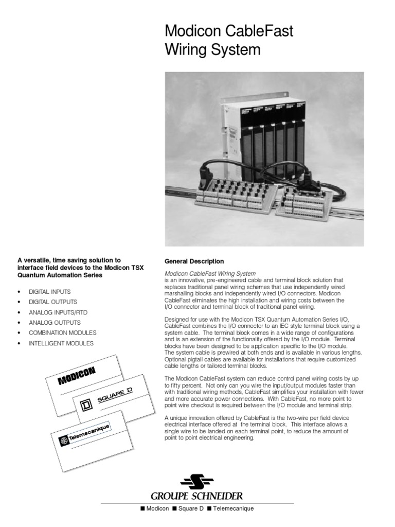 Modicon Cablefast Wiring System | PDF | Programmable Logic Controller ...