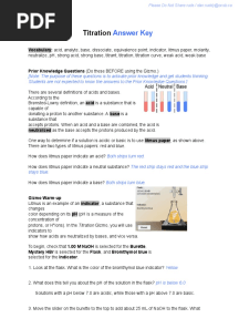 Titration: Answer Key