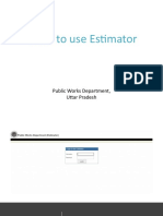 How To Use Estimator: Public Works Department, Uttar Pradesh