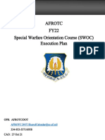 FY22 Special Warfare Orientation Course Execution Plan