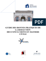 Guide des bonnes pratiques de la rédaction des conclusions en matière civile avec annexesMODIF