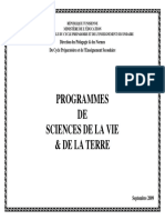 Programmes DE Sciences de La Vie & de La Terre