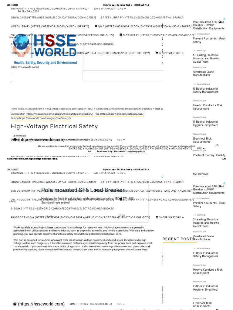 High-Voltage Electrical Safety - HSSE WORLD | PDF | High Voltage ...