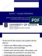 INFS 112 Introduction To Information Management: Session 1 - Concepts of Information