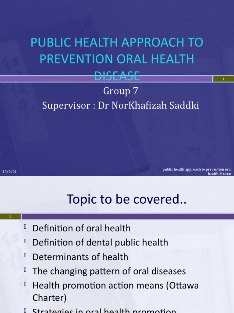 Public Health Approaches To Prevention of Oral Diseases | Download Free ...