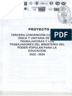 Proyecto de III Convención Colectiva de trabajo del personal docente, administrativo y obrero del #MPPE2022-204 