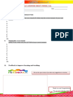 Summative Assessment: DIRECTION: Match Column A To Column B. Write Only The Correct Answer of Your Own Choice