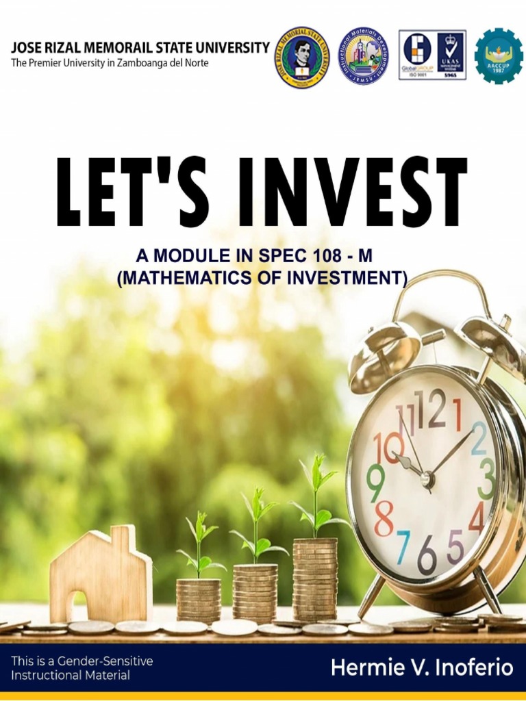 For Students BSED MATH - SPEC 108 M - FLP - Mathematics of Investment ...