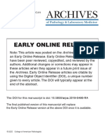 Early Online Release: The DOI For This Manuscript Is Doi: 10.5858/ arpa.2019-0490-RA