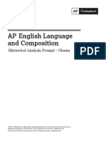 AP English Language and Composition: Rhetorical Analysis Prompt - Obama