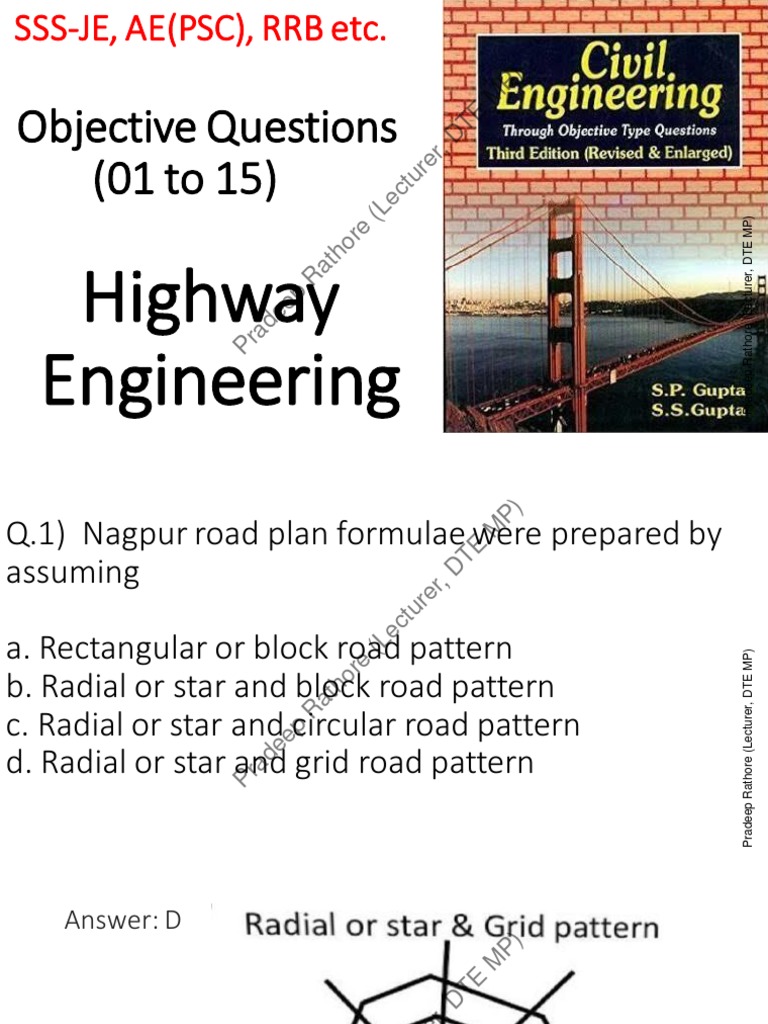 Objective Questions (01 To 15) Highway Engineering PDF Friction