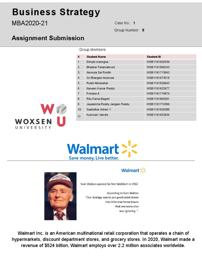 Walmart's Competitive Strategy Analysis | PDF | Walmart | Retail