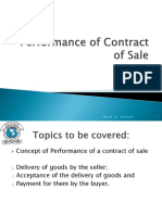 Performance of Contract of Sale