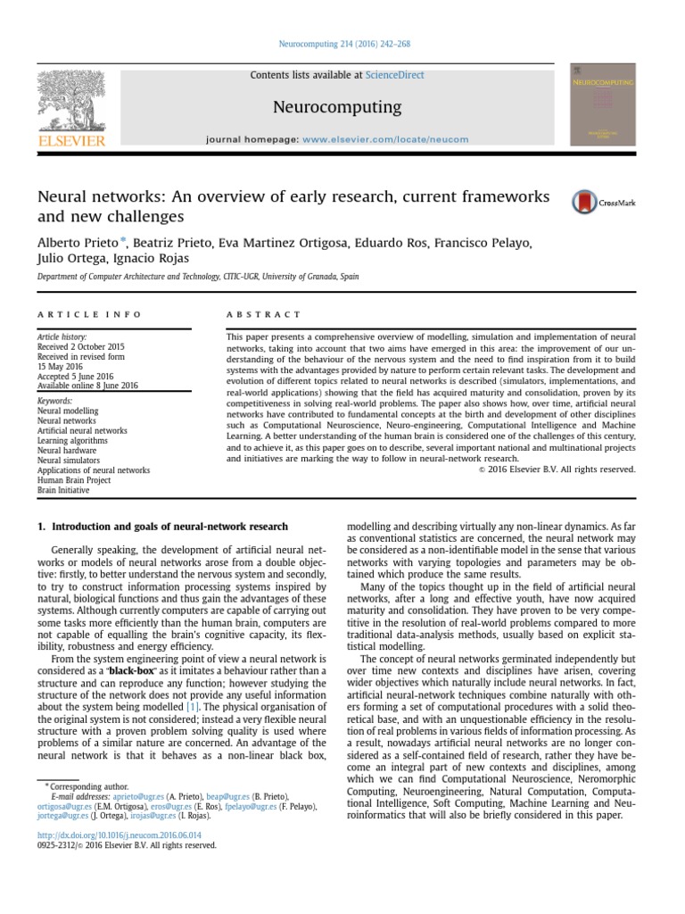 Overview of Neural Networks Research | PDF | Artificial Neural Network ...