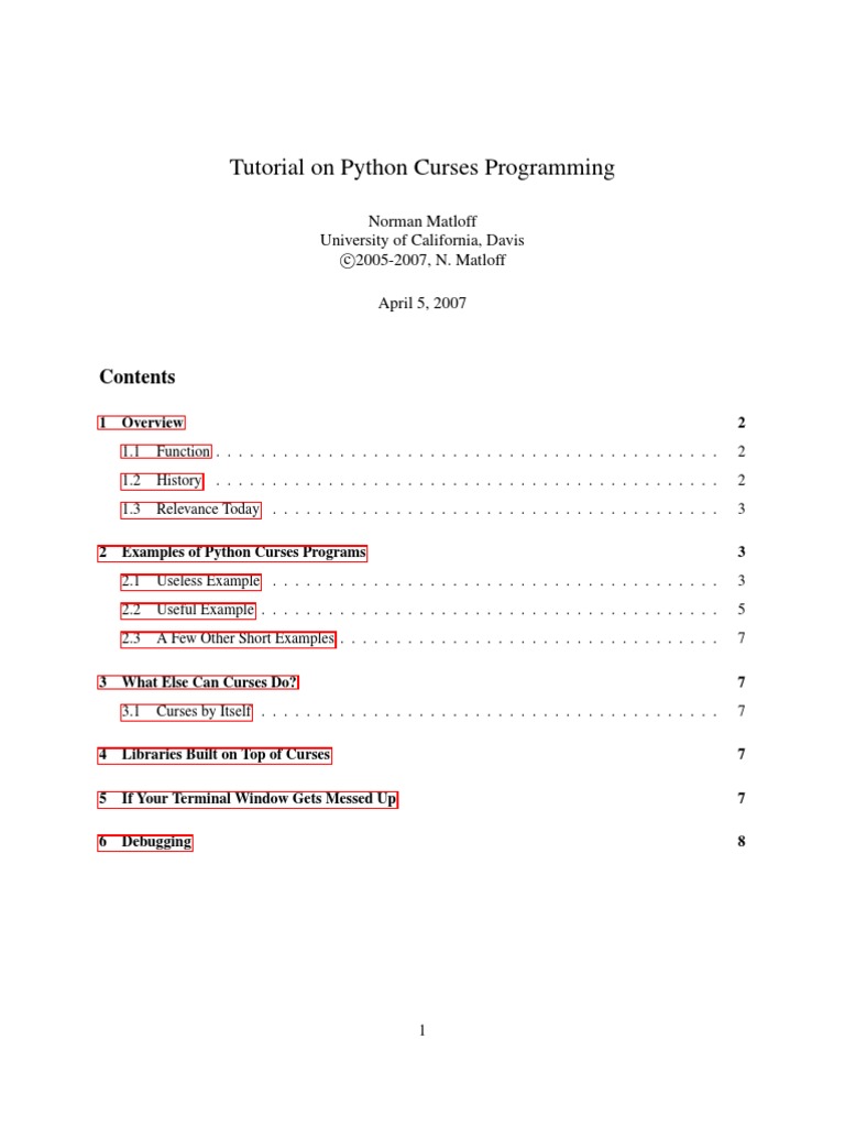 Py Curses | PDF | Computer Terminal | Library (Computing)
