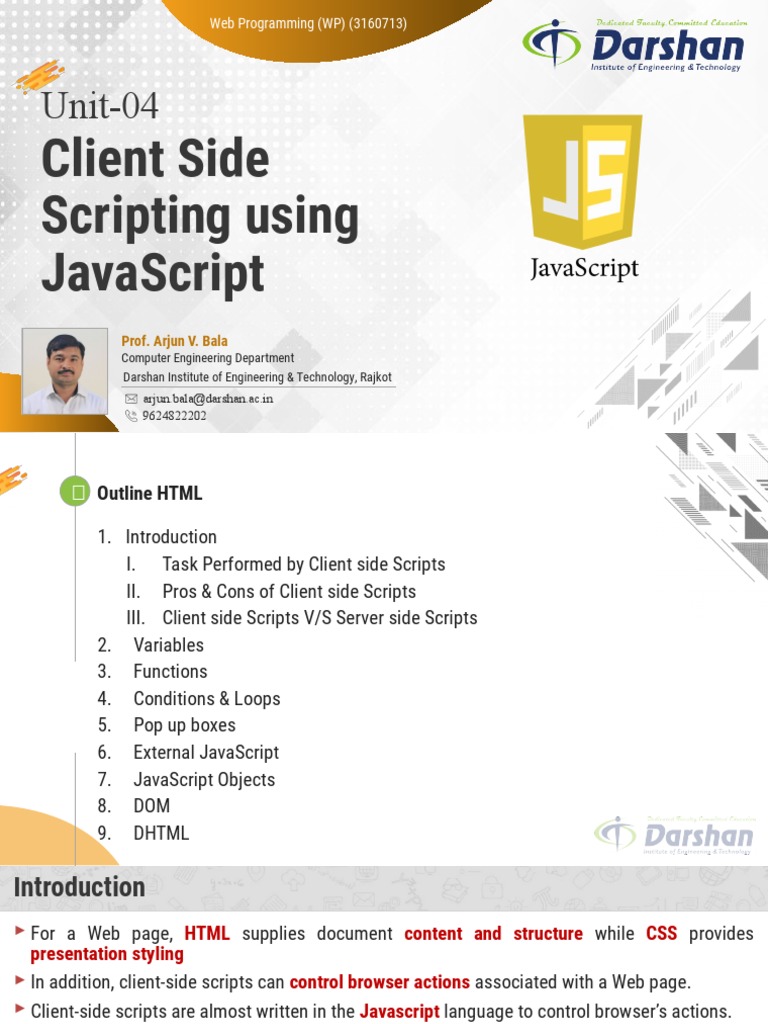 JavaScript Fundamentals and Client-Side Programming | PDF | Dynamic Web ...