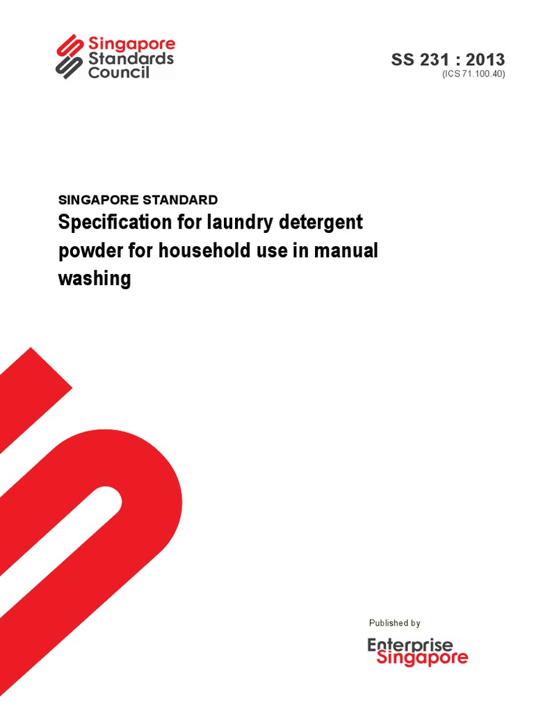 Specification For Laundry Detergent Powder For Household Use in Manual ...