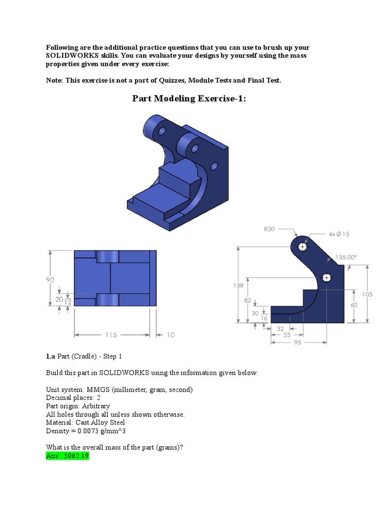 Additional Part Modeling Exercise SW | PDF