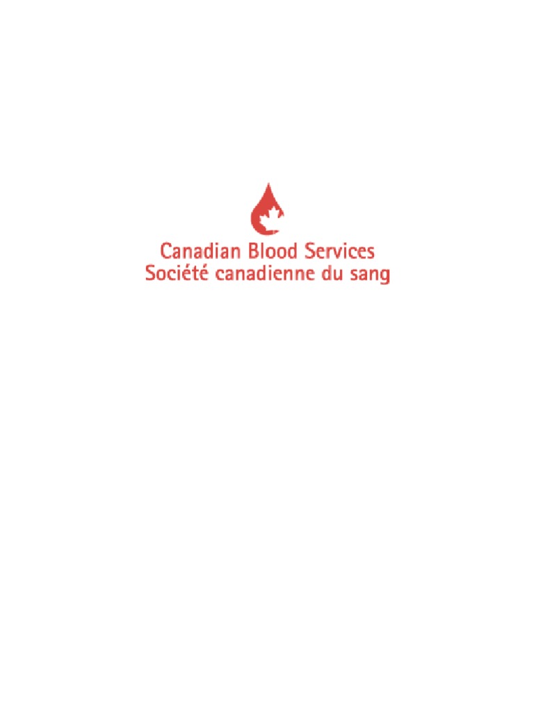 Canadian Blood Services PDF Blood Donation Nonprofit Organization
