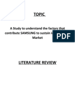 Topic: A Study To Understand The Factors That Contribute SAMSUNG To Sustain in The Mobile Market