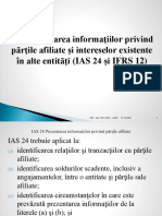 2.3 Prezentarea Informaţiilor Privind Părţile Afiliate Și Intereselor Existente În Alte Entități (IAS 24 Și IFRS 12)