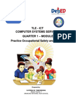 Grade 9: Tle - Ict Computer Systems Servicing Quarter 1 - Module 7 Practice Occupational Safety and Health