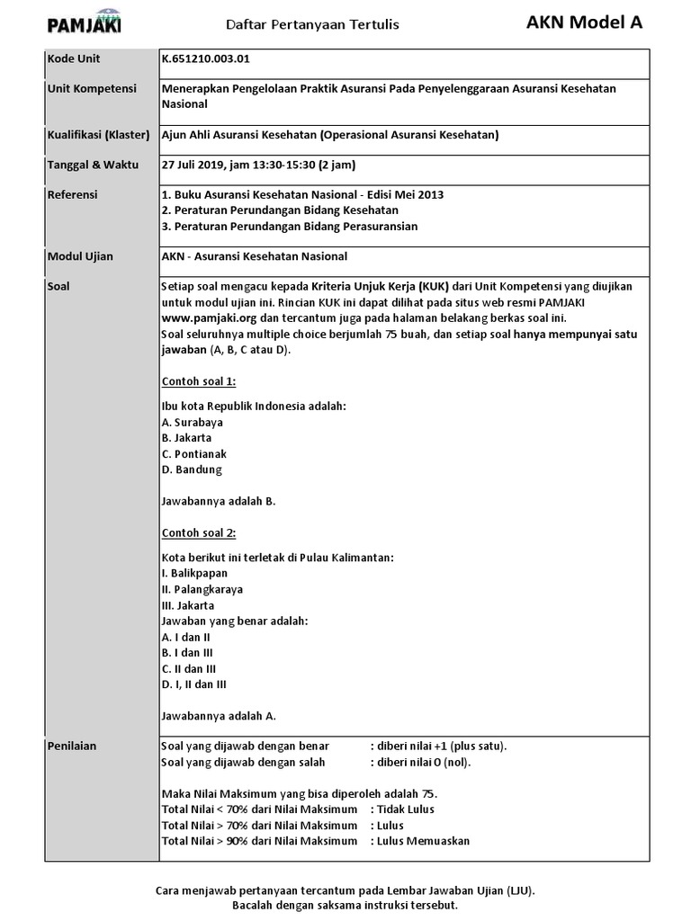Soal AKN 7-2019 Model A | PDF