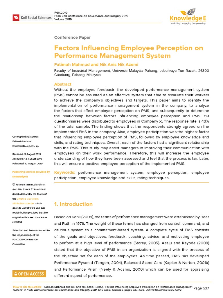 Employee Perception of Performance Management | PDF | Performance ...