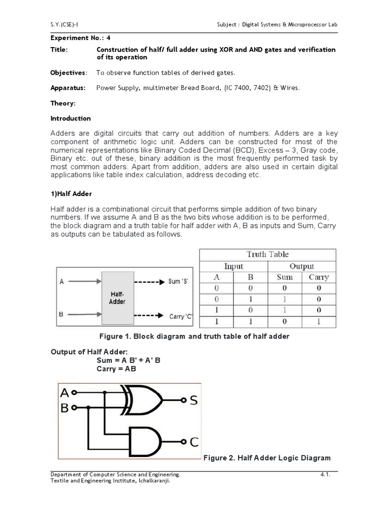 To Observe Function Tables of Derived Gates. Power Supply, Multimeter