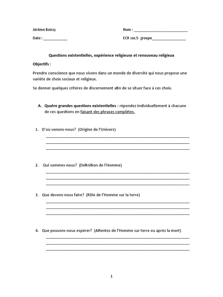 Questions existentielles et religions | PDF | Dieu | Réincarnation