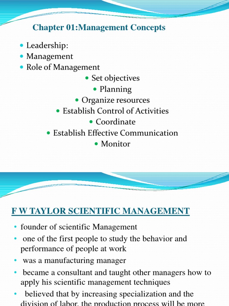 F.W. Taylor's Scientific Management Principles | PDF | Bureaucracy ...