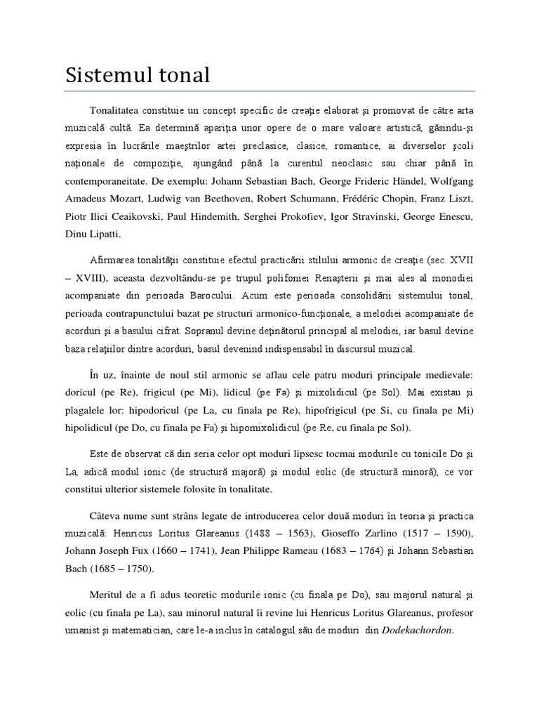 Sistemul Tonal PDF