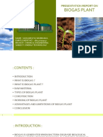 Biogas Plant: Presentation Report On
