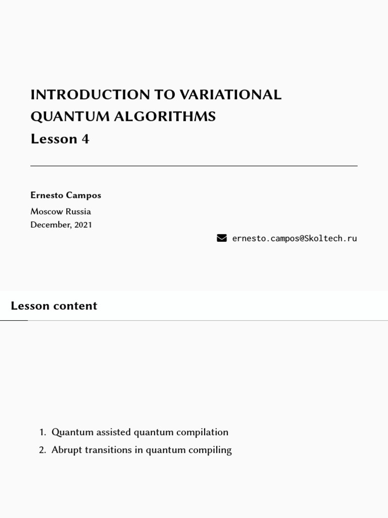 Variational Quantum Algorithms Overview | PDF | Quantum Computing ...