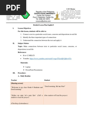Borcione- Make Connections Detailed Lesson Plan