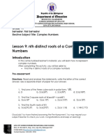 Lesson 9: NTH Distinct Roots of A Complex Numbers