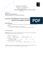 Lesson 7 de Moivre's Theorem in Evaluating Power of Complex Numbers