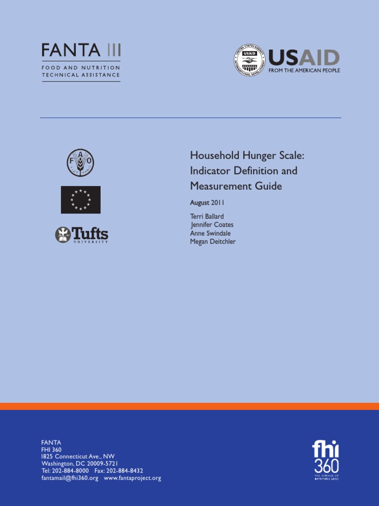 Household Hunger Scale Measurement Guide | PDF | Food Security | Survey ...
