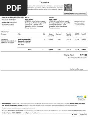 Boat Invoice