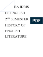 Areeba Idris Bs English 2 Semester History of English Literature