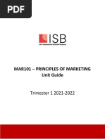 Mar101 - Principles of Marketing Unit Guide: Trimester 1 2021-2022