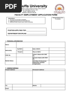 DHA Suffa University: Faculty Employment Application Form