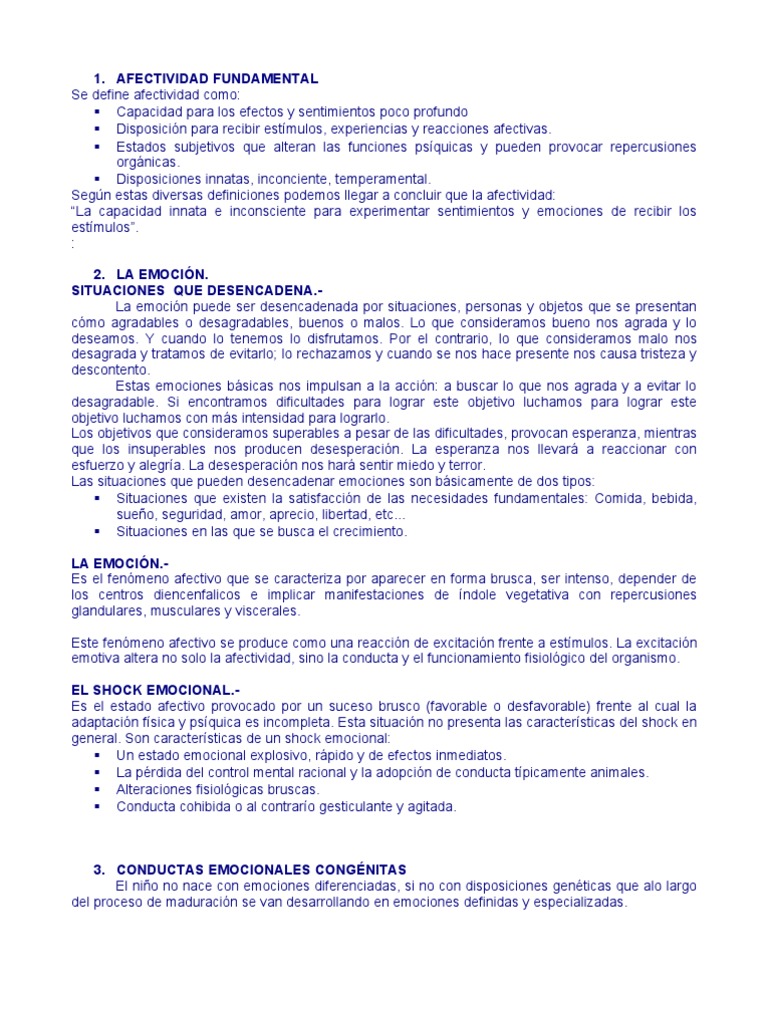 Introducción a la Afectividad y Emociones | PDF | Las emociones | Mente ...