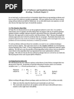 Topic 3 - LP Software and Sensitivity Analysis