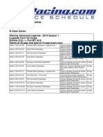 2014 Season 1 Schedule