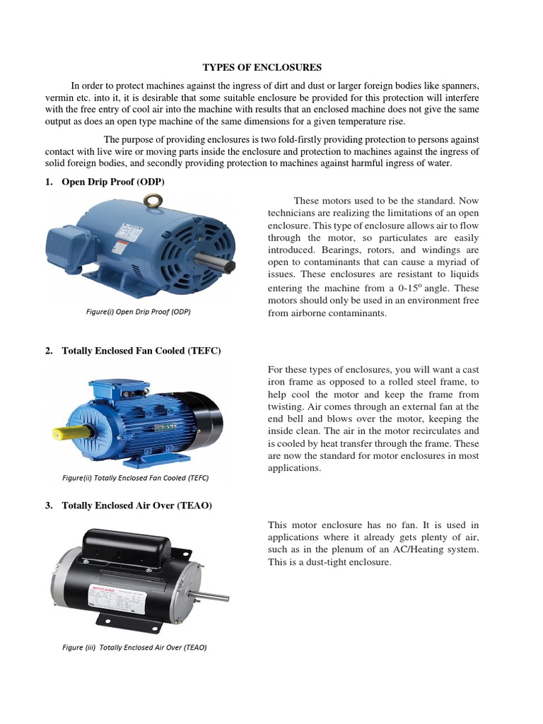 Common Types Of Electric Motor Enclosures HVH Industrial, 45 OFF