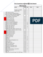 11/0.4kV 315kVA Transformer Installation Project Bill of Quantity