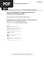 Freeman et al 2007 Sense of belonging