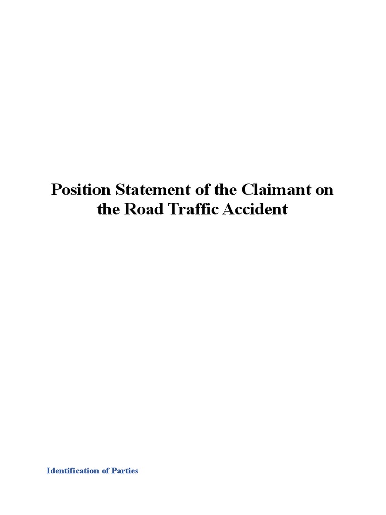 Claimant's Position on Road Accident | PDF | Damages