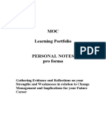 MOC Learning Portfolio PERSONAL NOTES Pro Forma